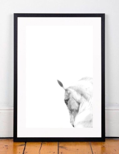 Framed horse on floor